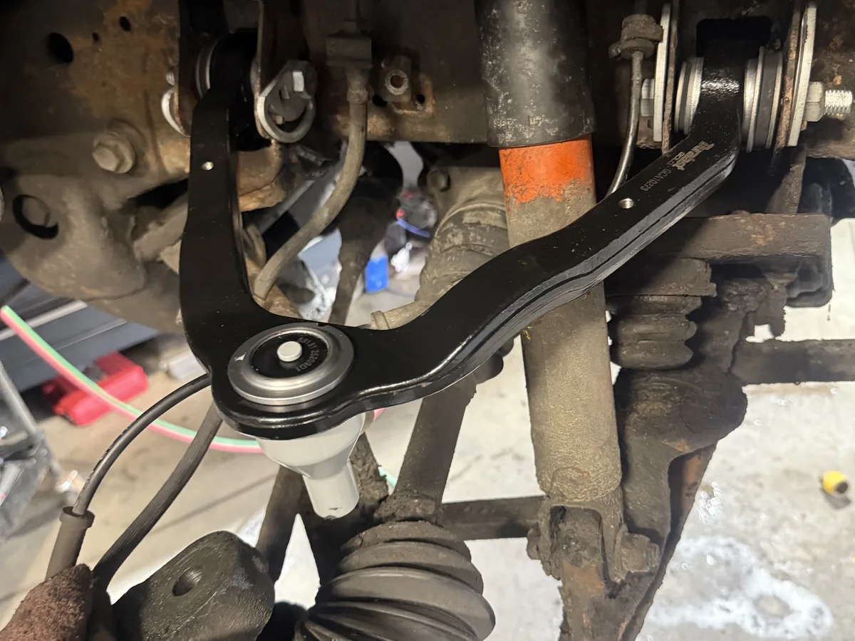 Front suspension and steering components after repair